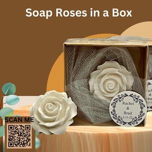Set 12 Mini Rose Soap Favors, Flowers, Baby Shower Party Gifts, Bridal, Wedding
